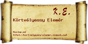 Körtvélyessy Elemér névjegykártya