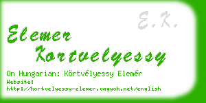 elemer kortvelyessy business card