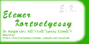 elemer kortvelyessy business card